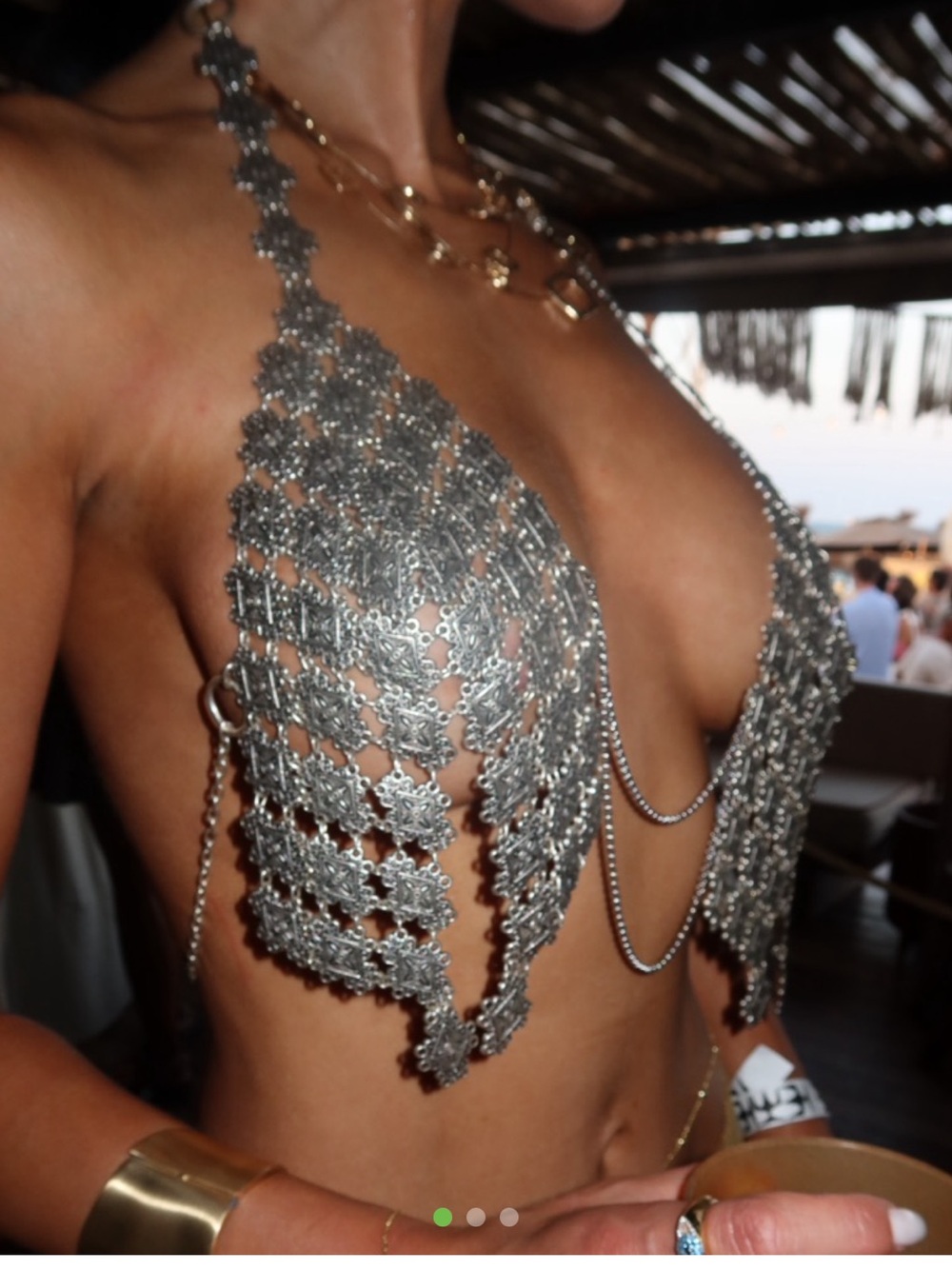 Silver Chainmail Bikini Top